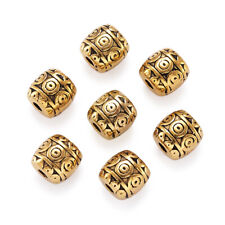 50x Tibetan Style Alloy Barrel Beads Golden Nickel Free Metal Beads Spacer 6x6mm