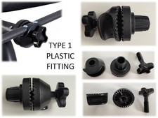 Pair of Fittings for Garden Swing canopy frame Plastic screw fittings T1
