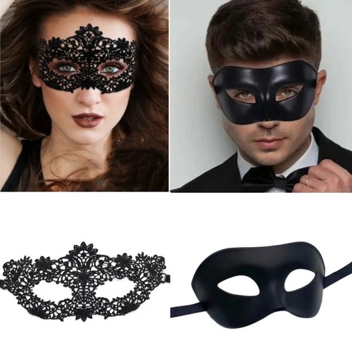 Black lace masquerade mask - black,