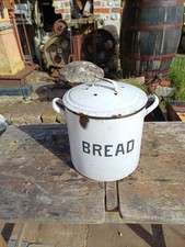Vintage Enamel Bread Bin Ready