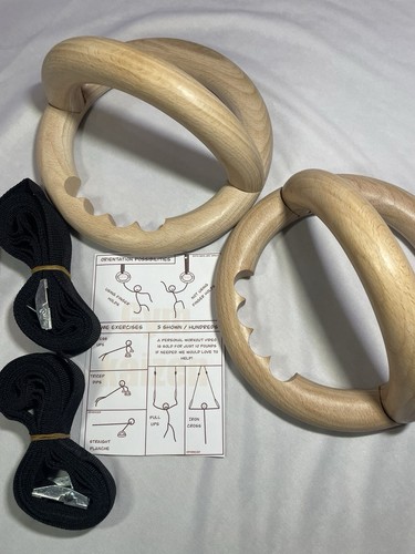 Wooden gym rings - wooden, +