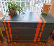 Vintage Upcycled Painted Stag