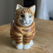 Quail Pottery Tabby Cat Figure