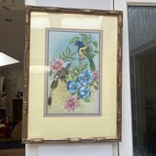 Vintage Bird S Painting On Silk Framed Painting Chinese Style