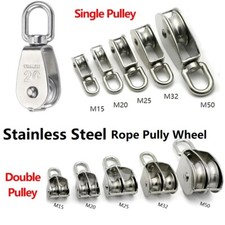 Heavy Duty Single Dual Rope Pulley Wheel M15-M50 Towing Hanging Pulley Block