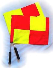  Hi Viz LINESMAN Flags Pair Set Professional Referee as picture