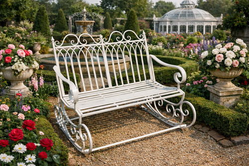 Antique cream rocking - antique,