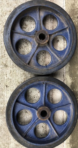 Vtg pair 14x2 cast - cast, iron