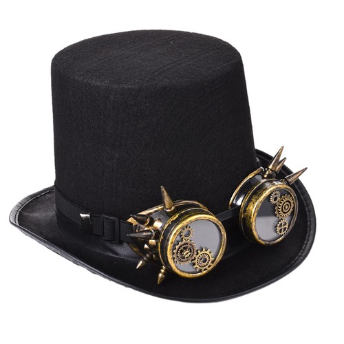 Steampunk top hat - black, men