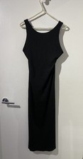 H&M Dress Black Open Back Midi