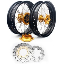 Supermoto 17" Wheels Rim Discs Cush Drive for Suzuki DRZ400SM DR-Z 400 SM 05-17