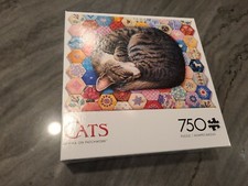 Cats Lesley Anne Ivory Gemma On Patchwork 750 Puzzle New Buffalo Games Tales