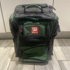 Wilson Tennis Backpack - Black/Green Wheels/Pull up handle. VGC