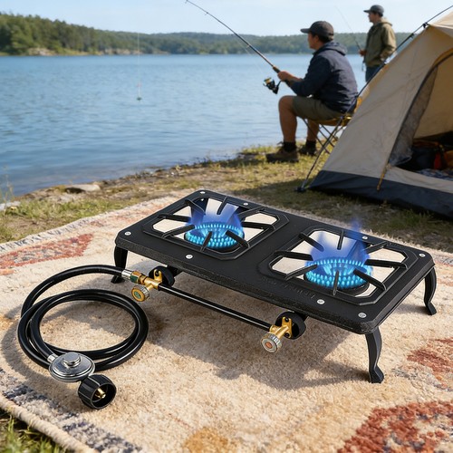 Cast iron double burner - iron,