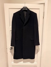 Brook Tavener, long wool & cashmere overcoat, men, navy blue, 38 inch