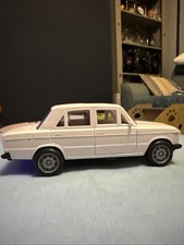 Plastic Lada Riva Car. 5” Long. White. Pull Back Action. New.