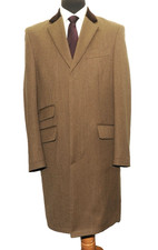 HAWES & CURTIS JERMYN STREET VELVET COLLAR COVERT COAT 40'' R BROWN