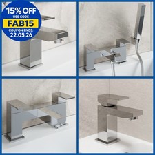 Modern chrome bathroom - bathroom, square