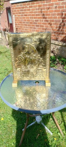 Brass victorian ship embossed - brass,