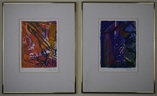 Pair of Abstract Expressionist screen prints by C Gere, 1986. Edition of only 5.
