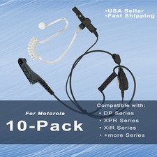 10x Acoustic Tube PTT Earpiece for Motorola Radios NNTN8459, XPR7550e MTP850 