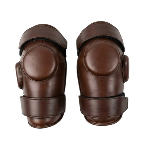 Leather polo knee guards - leather,