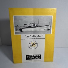 1937 MATTHEWS “38” Playboat Cruiser Boat Yacht Original Brochure Catalog