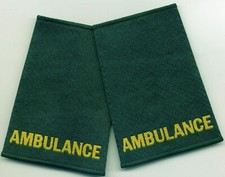Woven Ambulance Epaulette Slider Pair Green Epaulettes
