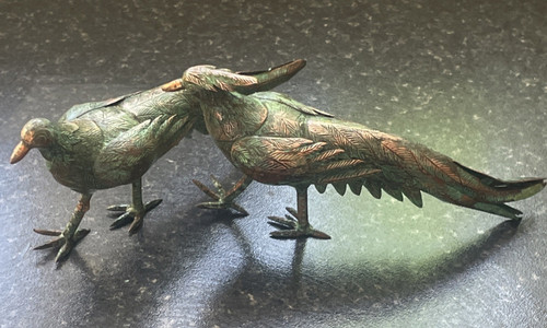 Vintage copper metal - copper, peacock