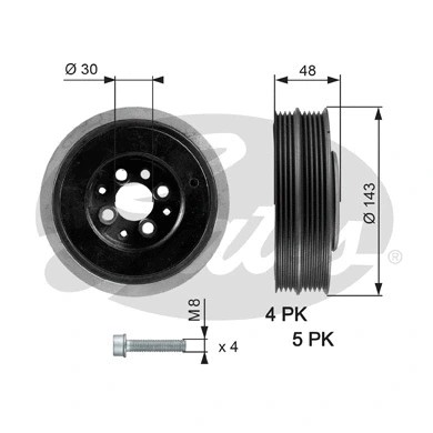 Belt pulley crankshaft fits - belt,
