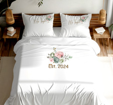 Personalised  unique Bridal gift, Wedding floral duvet COVER , bedroom item