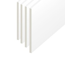 125mm PVC Plastic Flat Board - Soffit Utility Reveal Skirting Board - White - 1m