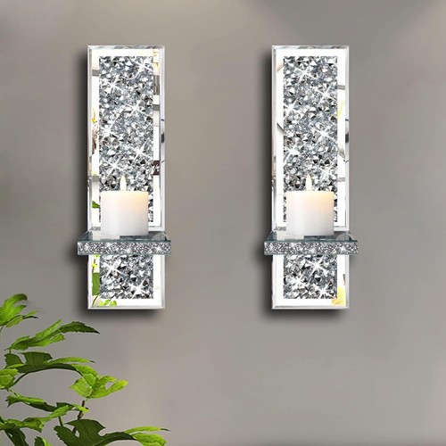 Set silver crystal wall - set, 2