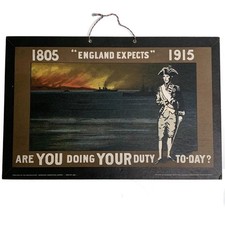 WW1 British Army Recruiting Poster ENGLAND EXPECTS 1915 Royal Navy Nelson Duty
