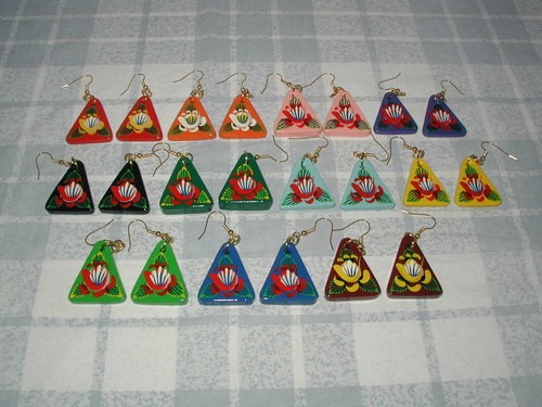 Triangular wooden hand painted - wooden,