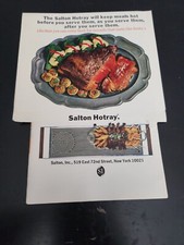 New York NY Salton Bun Warmer Hotray Gourmet Recipe Booklet & Instructions