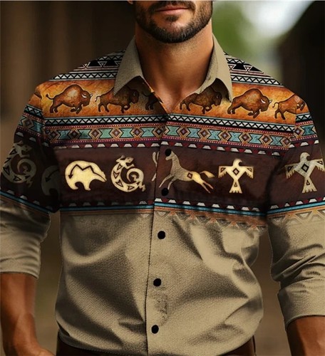 Cowboy western shirt men - cowboy,