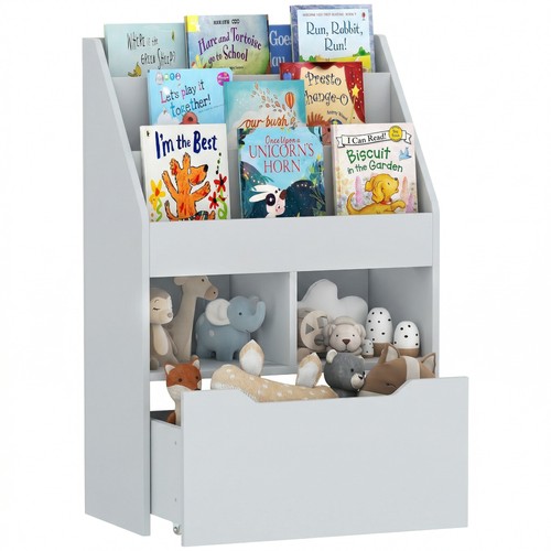 Homcom kids bookcase toy box - homcom,