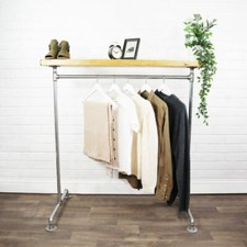 Clothes Rail Rack Solid Wood