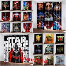 Star Wars Thick Blackout Curtains Baby Yoda Bedroom Thermal Ring Top Eyelet Gift