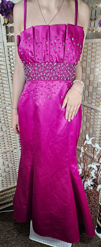 Betsy adam pink satin - adam, beaded