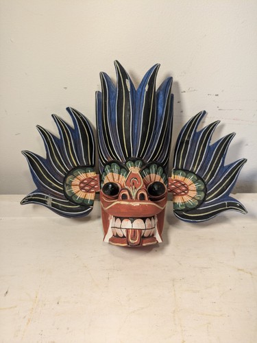 Hand carved wooden tribal mask - wooden,