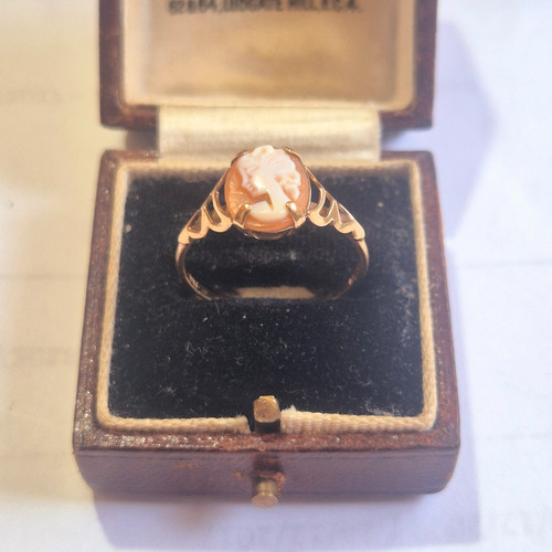 9ct gold cameo - gold, ring,