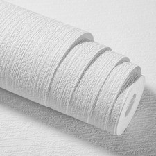 White Paintable Wallpaper Textured Non-Woven Fabric Plain Color Wallpapers 1-6x