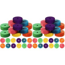 48 Pcs Colored Wooden Wheels