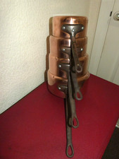 4 X  VINTAGE FRENCH  GRADUATED COPPER SAUCEPANS