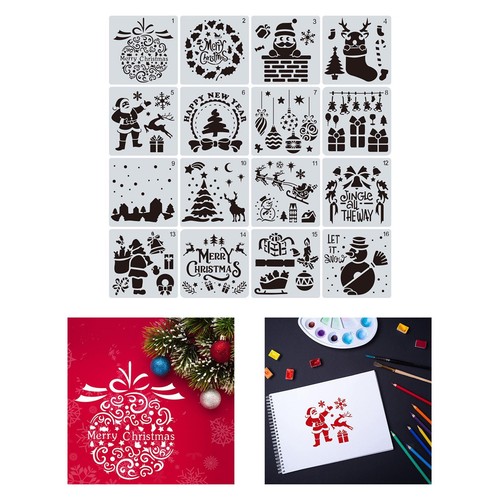 16pcs art christmas stencils - art,