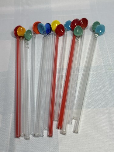 Vintage blown glass swizzle - glass,