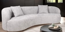 3 Seater Curved Sofa ‘Siena’ (Ivory) Couch Indoor furniture 