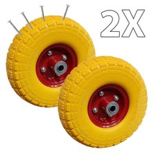 2X 10" PNEUMATIC SACK TRUCK TROLLEY WHEEL BARROW TYRE TYRES WHEELS 4.10/3.5-4.0